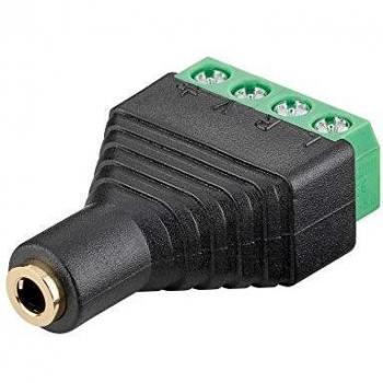 Conector Terminal 4 Pines a Jack 3.5 mm Hembra (Estéreo) - Fijación por Tornillo