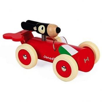 Janod- Marco Coche de Madera Maciza Lacada, Multicolor