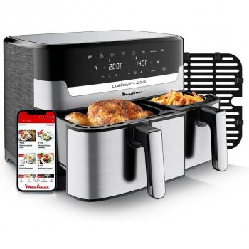 Moulinex Dual Easy Fry & Grill 8.3L Air Fryer - 2450W, Extra-Crisp Technology, Touch Control, Stainless Steel