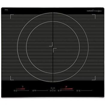 CATA GIGA 600 BK, Vitroceramica 4 Fuegos, Inducción 9 Niveles de Potencia, Placa con 7,4 Kw de Potencia, Ancho de 59 cm, Negro