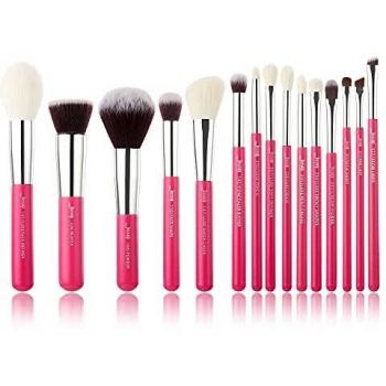 Set de Brochas Jessup Beauty 15 Piezas - T200: Carmín/Plata