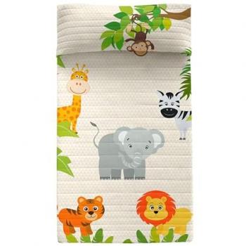 Colcha Infantil Multicolor Happyfriday Wild 100% Algodón | 150 Hilos | 180x260 cm (Cama 80/90)