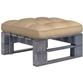 Otomana de jardín de palets de madera de pino impregnada gris