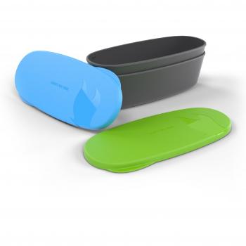 Light My Fire - Caja Ovalada Impermeable para Almacenamiento de Alimentos, 2 Unidades, S-Snap-OV G/C, Verde/Cian