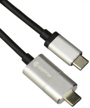 Cable Magnético USB-C Griffin BreakSafe, Macho/Macho, Negro/Plata, 0.304m