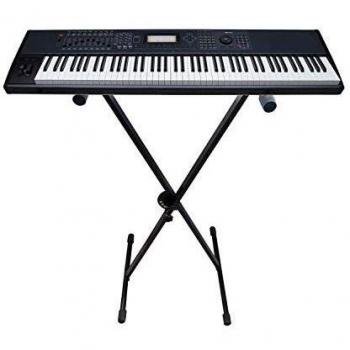 New Jersey Sound Corporation Folding Heavy Duty X Frame Type Keyboard Stand With Height Adjustment in Black