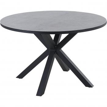 Mesa de jardín de metal gris negro 120 cm aluminio comedor exterior Maletto Beliani