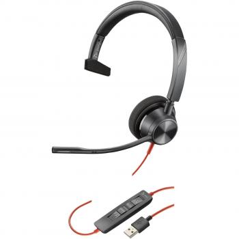 Audífono Poly Blackwire 3315 Mono Alámbrico USB-A + Jack 3,5mm MS