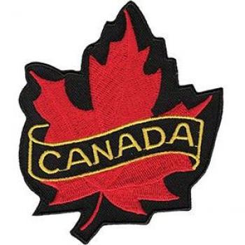 CANADA LEAF, Officially Licensed, Iron-On/Sew-On, Embroidered PATCH - 3 x 3.5