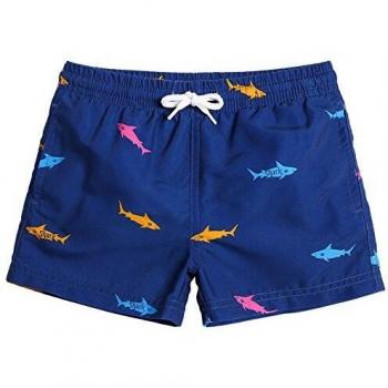 MaaMgic Bañador Niño Troncos de Natación Secado rápido Interior de Malla Pantalones Cortos Impresos,Peces de Colores,4 años