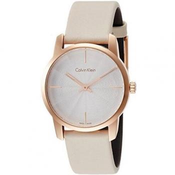 Calvin Klein Reloj Analogico para Mujer de Cuarzo con Correa en Cuero K2G236X6