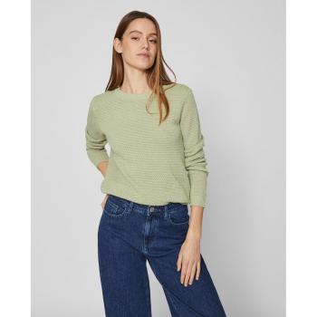 VILA - Jersey verde manzana de mujer manga larga