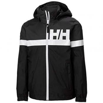 Helly Hansen Chubasquero unisex para niños, Unisex niños, Chaqueta para lluvia, 41696, Negro , 10