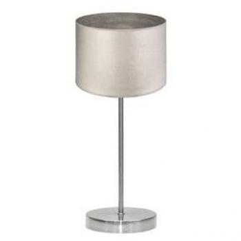 Lámpara de Mesa Moderna Tania 1xe14 Niquel/Madera Gris 42x17x17 Cm