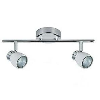 Regleta de Baño Chacho 2 Focos Orientables GU10 Blanca 14x36,5x10 cm