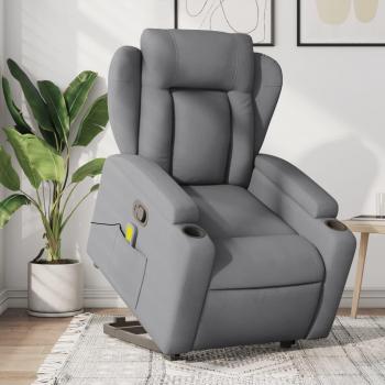 Sillón de masaje reclinable de pie de tela gris claro vidaXL con características de comodidad, diseño moderno y opciones de color en gris oscuro y negro