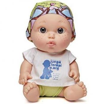 Juegaterapia Pausisni Muñeco Pañuelo Diseñado por Laura Pausini y su Hija con Estamapados de Corazones| Juguete Olor a Vainilla | Baby Pelones Solidarios | 20 x 10 x 20 cm, color beige Arias SL