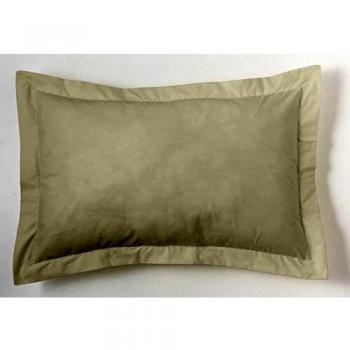 ESTELA - Funda de cojín Combi Lisos Color Piedra - Medidas 50x75+5 cm. - 50% Algodón-50% Poliéster - 144 Hilos - Acabado en pestaña