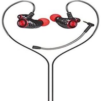 Auriculares HP DHE-7002 con Micrófono, Jack 3.5mm, Color Negro y Rojo