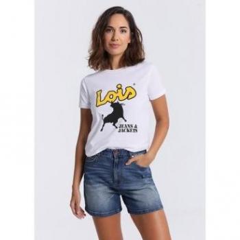 LOIS JEANS - Short Tejano - Caja Alta - Mom
