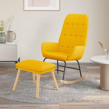 Silla Swing con Reposapiés Amarillo Mostaza en Tela