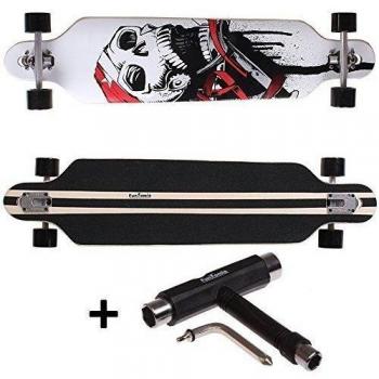FunTomia® Freerider Longboard - 107cm x 26cm - rodamientos ABEC-11 - hecho con 9 capas de madera de arce