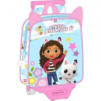 SAFTA Mochila 232 con Carro 805 Gabby's Dollhouse 22x27x10cm Azul Claro