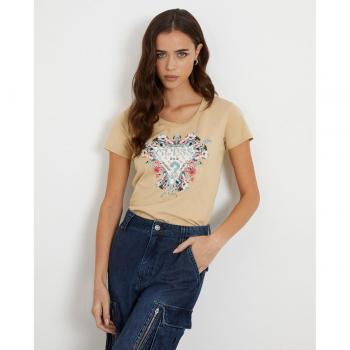 Camiseta de mujer Guess con logotipo floral, manga corta, diseño moderno y estampado floral