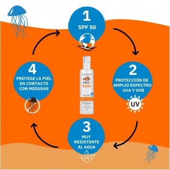 Safe Sea Spray Solar Kids SPF 50 Protege la Piel en Contacto con Medusas