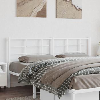 Cabecero de metal blanco 193 cm Vidaxl Blanco con estructura metálica, acabado en color blanco, dimensiones de 193 cm de ancho, diseño moderno y elegante, fácil instalación y mantenimiento