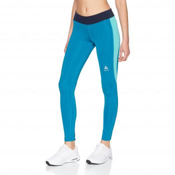 Odlo BL Bottom Long omnius Unidad Pantalón, Primavera/Verano, Mujer, Color Crystal Teal/Pool Green, tamaño Large