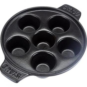 Staub Snail Dish Sartén para Caracoles, Hierro Fundido, Negro, 14 cm
