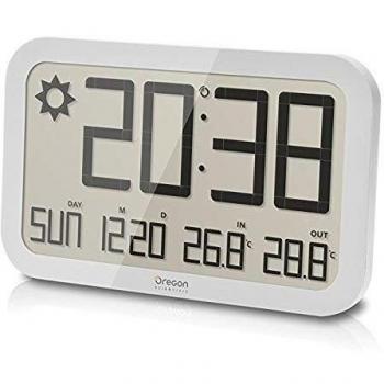 Oregon Scientific JW108 - Reloj de Pared Inalámbrica con Pronóstico del Tiempo, Termómetro y Sensor remoto en color Blanco