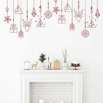 Pegatinas de Navidad - Adhesivo decorativo para decoración de pared, diseño escandinavo - 40 x 100 cm