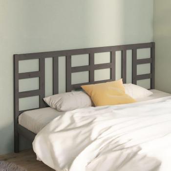 Cabecero para cama de madera maciza de pino gris 186x4x100 cm