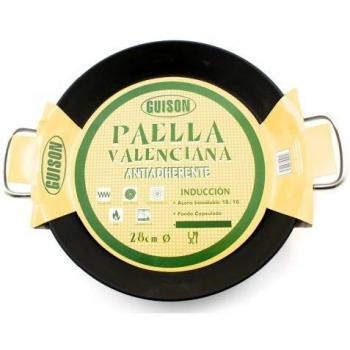 Garcima Paellera antiadherente de acero inoxidable, color plateado, 28 cm