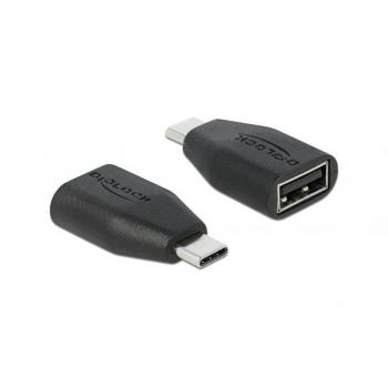 Adaptador USB Type-C a Tipo-A con Bloqueo de Datos Delock 66528
