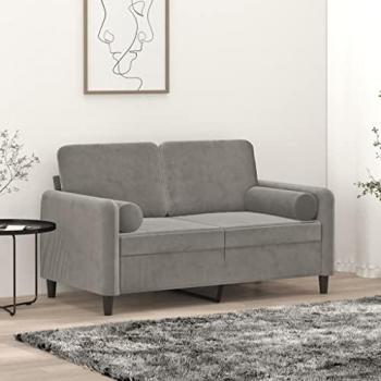 Almohadas Decorativas Terciopelo Gris Claro Ø15x50 cm (2 Unidades)