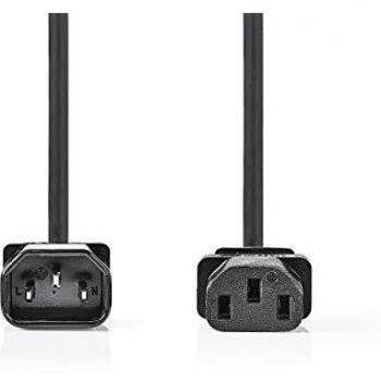 NEDIS Stromverlängerungskabel C14 - C13 | IEC-320-C13 | IEC-320-C14 | Gerade | Gerade | Vernickelt | 2.00 m | rund | PVC | Schwarz | Aufhänger