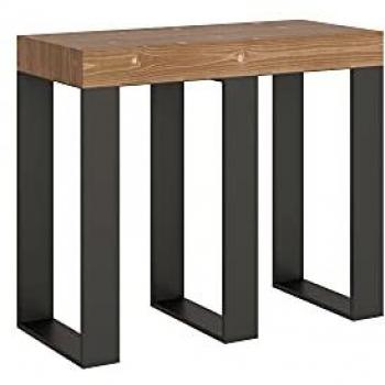 Consola extensible Sintesi Small 90x40/190 cm con estructura de abeto teñido antracita