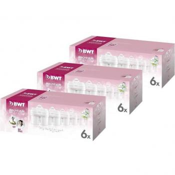BWT Magnesium Mineralizer Pack de 18 Filtros para Jarra Filtradora, Reduce Cal, Cloro e Impurezas, Mejora el Sabor del Agua, Longlife Mg2+