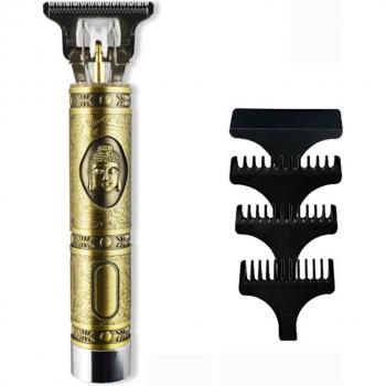 Cortadora de Pelo Retro Inalámbrica 5W con Cuchilla en T de Acero al Carbono y Cargador USB/CA UE