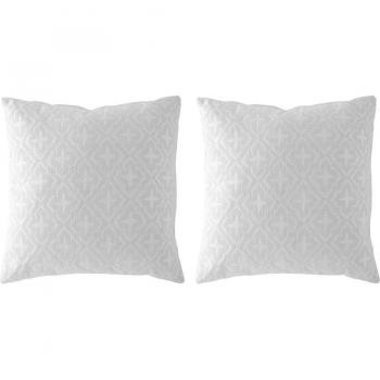 Guy Laroche - 2 fundas de cojín jacquard Brenta-B 30x50 cm Blanco