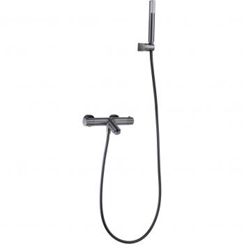 Kit de baño/ducha monomando termostático Imex Monza en acabado black gun metal