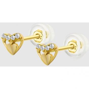 Pendientes Corazón Time Road Hin00178 Oro, Mujer