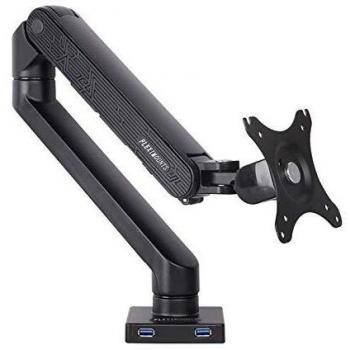 Fleximounts F9 Soporte de Escritorio de Movimiento Complete para Monitor de 10-30 con Brazo de oscilación y 2 Cables para USB, Soporte con Abrazadera o arandela, soporta 4,4-19,8 lbs