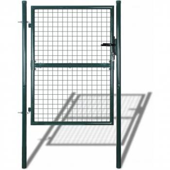 vidaXL Puerta de Malla de Jardín para Cercar Verja de Pared 85,5 x 175 cm / 100 x 225 cm