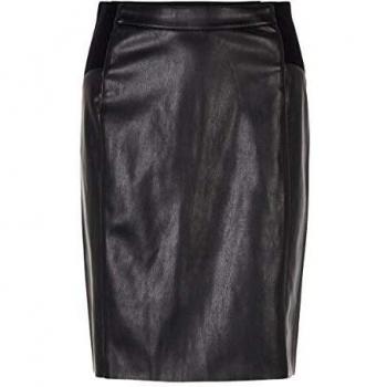Vero Moda Women's High-Waisted Coated Black Skirt (VMBUTTERSIA)