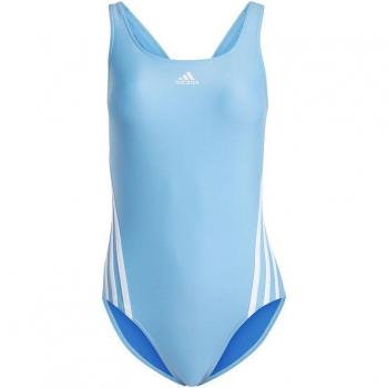 Bañador de natación adidas 3 bandas mujer azul - características: diseño con 3 bandas, color azul, logo blanco puro, talla 34