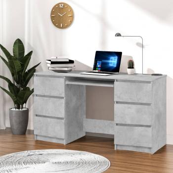 Escritorio Gris Hormigón 140x50x77 cm Madera Multicapa